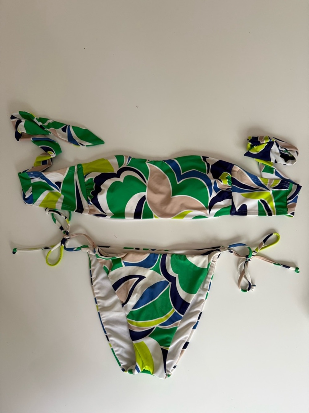 Gianni Bini Green Multi-Color Tie-Side Bikini